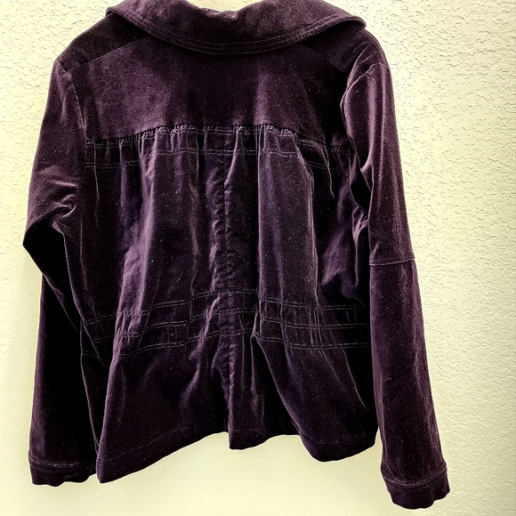 JOAN RIVERS EGGPLANT PURPLE VELVET BLAZER DETAILING AROUND THE WAIST XL - Picture 2 of 9